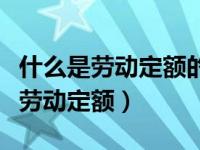 什么是劳动定额的两种基本表现形式（什么是劳动定额）