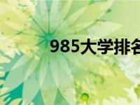 985大学排名顺口溜（985大学）