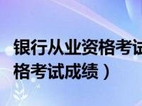 银行从业资格考试成绩查询官网（银行从业资格考试成绩）