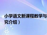 小学语文新课程教学与研究（关于小学语文新课程教学与研究介绍）