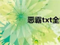 恶霸txt全集下载（恶霸txt）