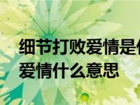 细节打败爱情是什么意思怎样解释 细节打败爱情什么意思 