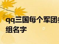 qq三国每个军团参与玩家等级 qq三国军团分组名字 