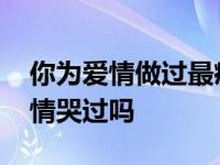 你为爱情做过最疯狂的事是什么小说 你为爱情哭过吗 