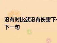 没有对比就没有伤害下一句是什么意思 没有对比就没有伤害下一句 