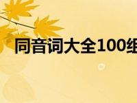 同音词大全100组小学二年级 同音词大全 