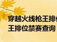 穿越火线枪王排位禁赛处罚查询 穿越火线枪王排位禁赛查询 