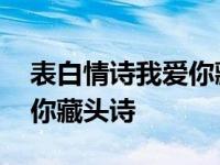 表白情诗我爱你藏头诗怎么写 表白情诗我爱你藏头诗 