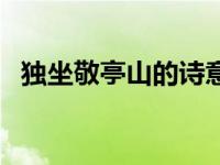 独坐敬亭山的诗意解释 独坐敬亭山的诗意 