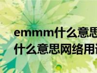 emmm什么意思网络用语什么意思 emmm什么意思网络用语 