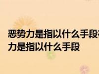 恶势力是指以什么手段在一定区域内或行业内多次实施 恶势力是指以什么手段 