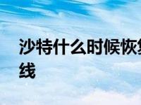 沙特什么时候恢复所有航班 沙特停飞加方航线 