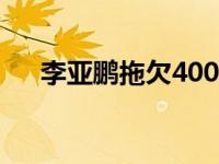 李亚鹏拖欠4000万 李亚鹏欠债四千万 