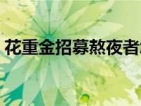 花重金招募熬夜者怎么样 花重金招募熬夜者 