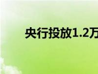 央行投放1.2万个亿 央行投放300亿 