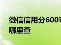 微信信用分600可以在哪借钱 微信信用分在哪里查 