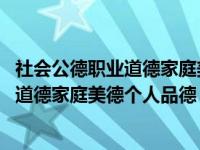 社会公德职业道德家庭美德个人品德对照检查 社会公德职业道德家庭美德个人品德 