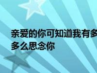 亲爱的你可知道我有多么思念你 心净 亲爱的你可知道我有多么思念你 