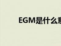 EGM是什么意思 egm是什么意思 