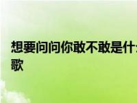 想要问问你敢不敢是什么歌谁唱的 想要问问你敢不敢是什么歌 