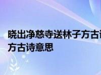 晓出净慈寺送林子方古诗意思晓出的意思 晓出净慈寺送林子方古诗意思 