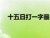 十五日打一字最简单处理 十五日打一字 