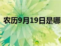 农历9月19日是哪天 农历9月19是什么日子 