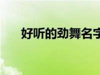 好听的劲舞名字大全 好听的劲舞名字 