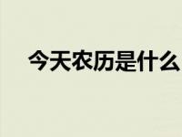 今天农历是什么日子查询 今天农历时间 