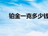 铂金一克多少钱2024 铂金一克多少钱 