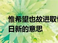 惟希望也故进取惟进取也故日新 惟进取也故日新的意思 