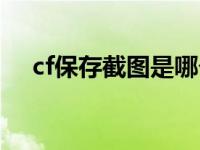 cf保存截图是哪个键 cf保存的截图在哪 