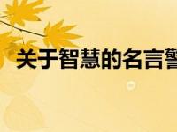 关于智慧的名言警句8个 关于智慧的名言警句 