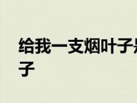 给我一支烟叶子是被谁下的药 给我一支烟叶子 