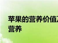 苹果的营养价值及功效与作用和禁忌 苹果的营养 