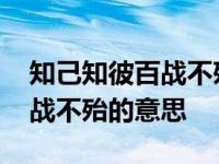 知己知彼百战不殆的意思和出处 知己知彼百战不殆的意思 