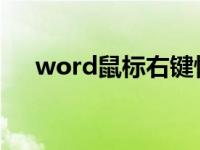 word鼠标右键快捷键 鼠标右键快捷键 