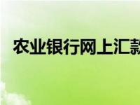 农业银行网上汇款限额 农业银行网上汇款 