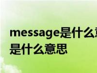 message是什么意思中文翻译成为 message是什么意思 