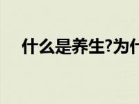 什么是养生?为什么要养生? 什么是养生 