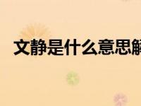 文静是什么意思解释一下 文静是什么意思 