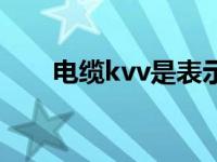 电缆kvv是表示什么 kvv是什么电缆 