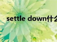 settle down什么意思 settle是什么意思 