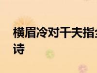 横眉冷对千夫指全诗译文 横眉冷对千夫指全诗 