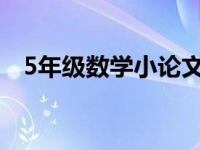 5年级数学小论文 五年级数学小论文题材 