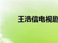 王浩信电视剧2024 王浩信电视剧 