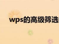 wps的高级筛选怎么用 高级筛选怎么用 