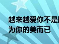 越来越爱你不是因为你的美而已 爱你不是因为你的美而已 