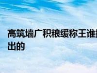 高筑墙广积粮缓称王谁提出来的 高筑墙广积粮缓称王是谁提出的 