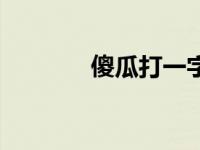 傻瓜打一字谜语 傻瓜打一字 